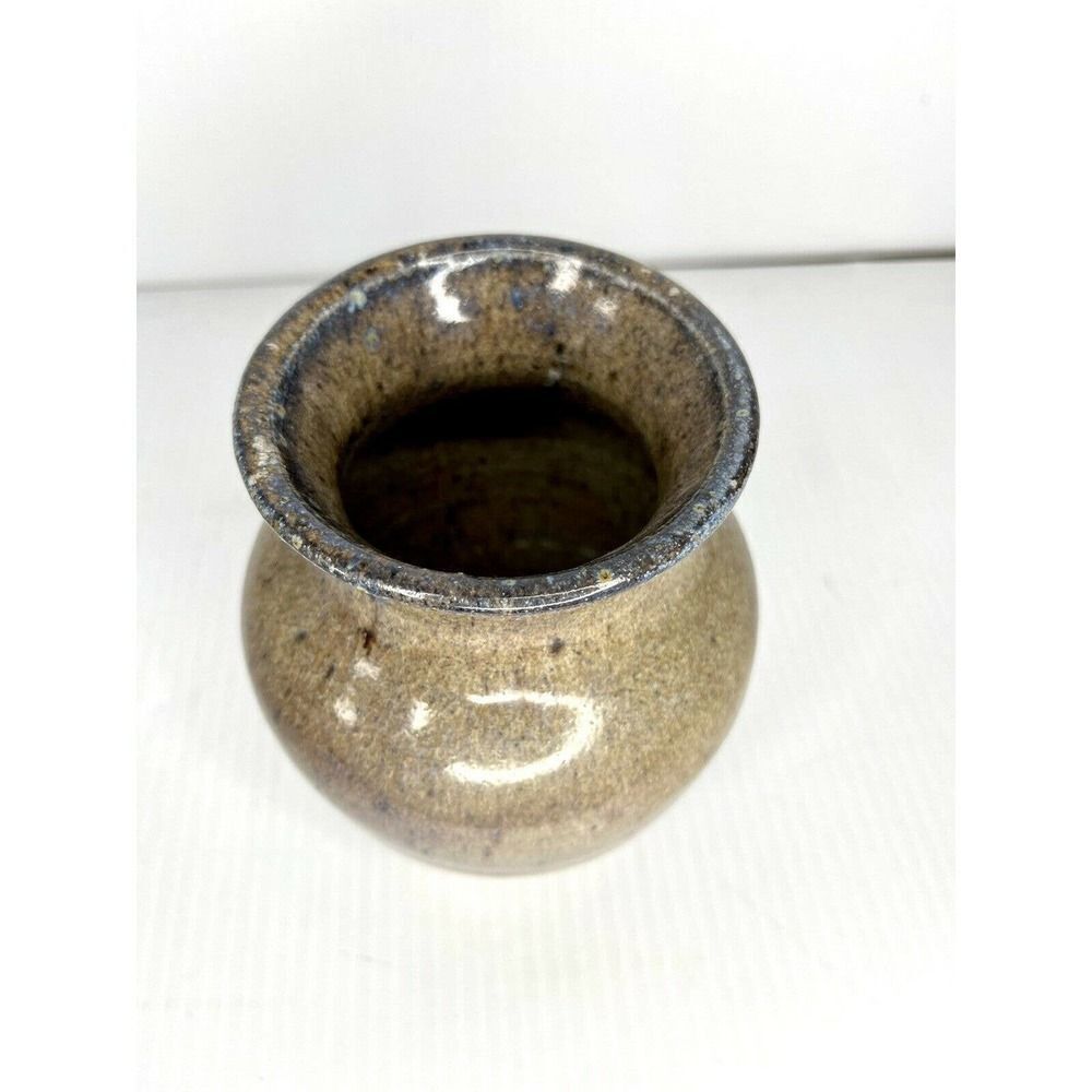Blue And Tan Salt Glazed Handmade Stoneware Pottery Excellent Condition - Picture 2 of 11